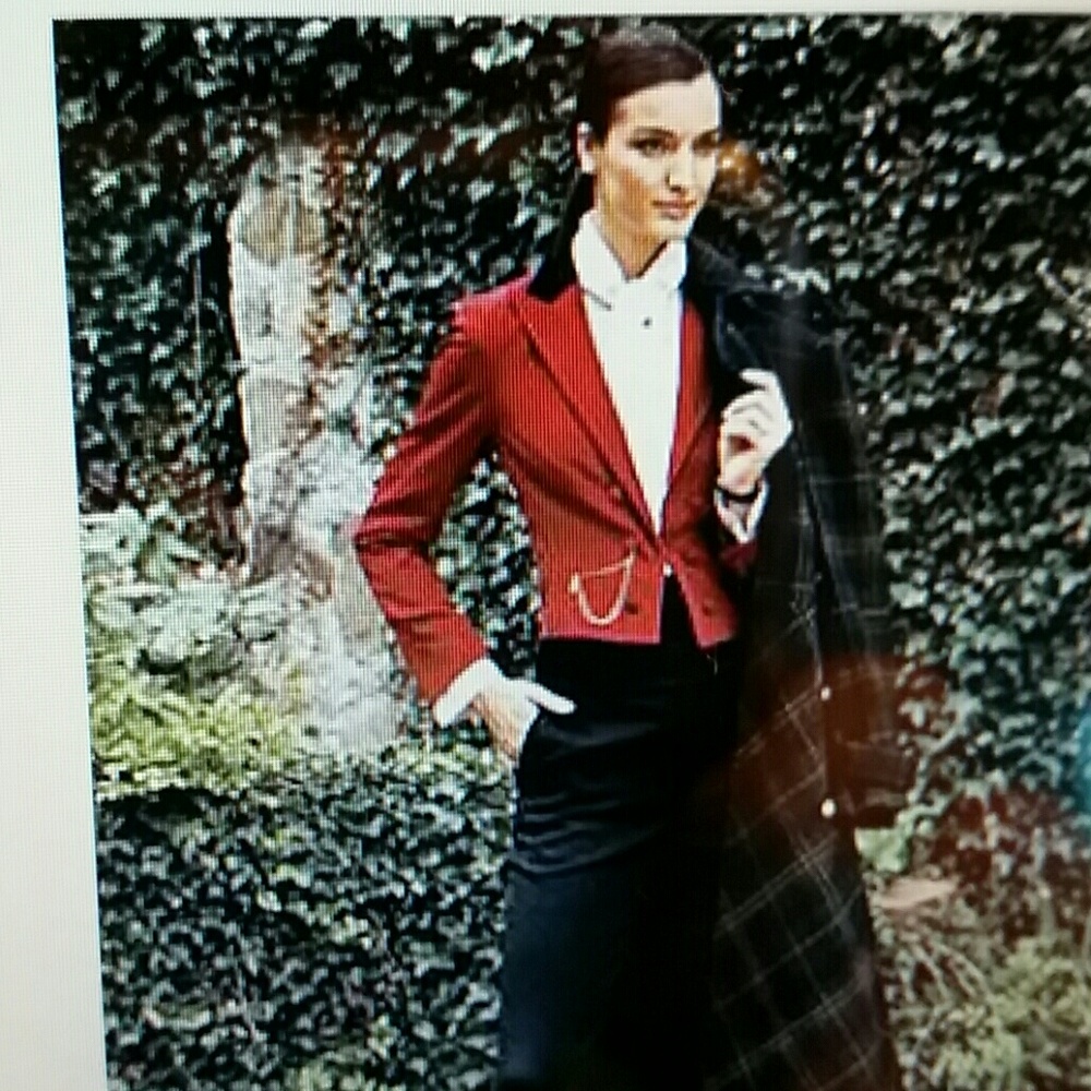 Red cropped jacket